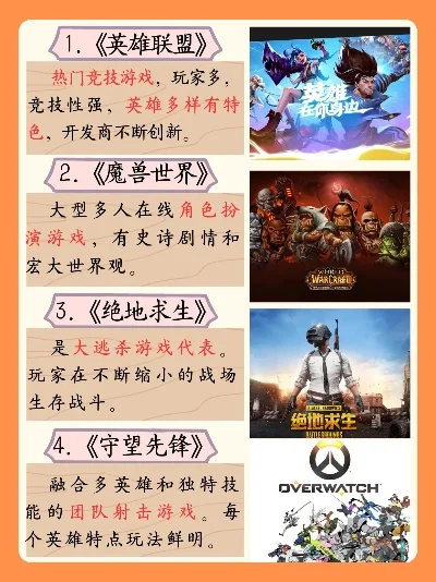 不同类型游戏排行榜-游戏类型大比拼