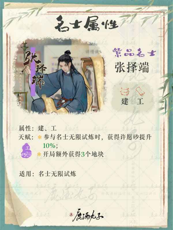 淡墨水云乡名士玩法全解析：属性、天赋与互动策略