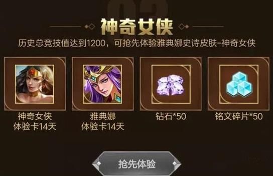 王者荣耀神奇女侠皮肤体验卡获取攻略：雅典娜神奇女侠皮肤体验卡获取方法详解