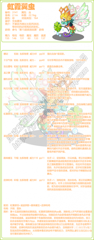 洛克王国虹霞翼虫技能表深度解析与实战搭配指南