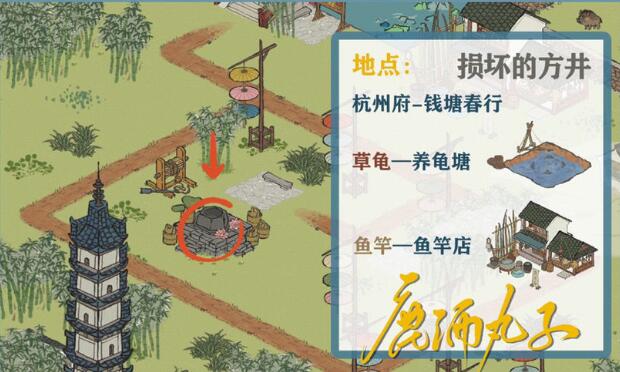江南百景图钱塘春行迷雾驱散全攻略：钓龟放井，轻松通关